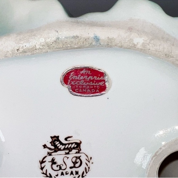 RARE Vintage ESD Porcelain Blonde Women Figurine 
Teal Floral Dress MR7922 Japan - Picture 10 of 11